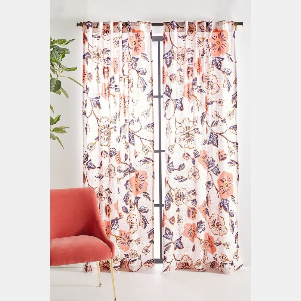 Anthropologie Enid Curtain 1 Panel Only 50”x96”